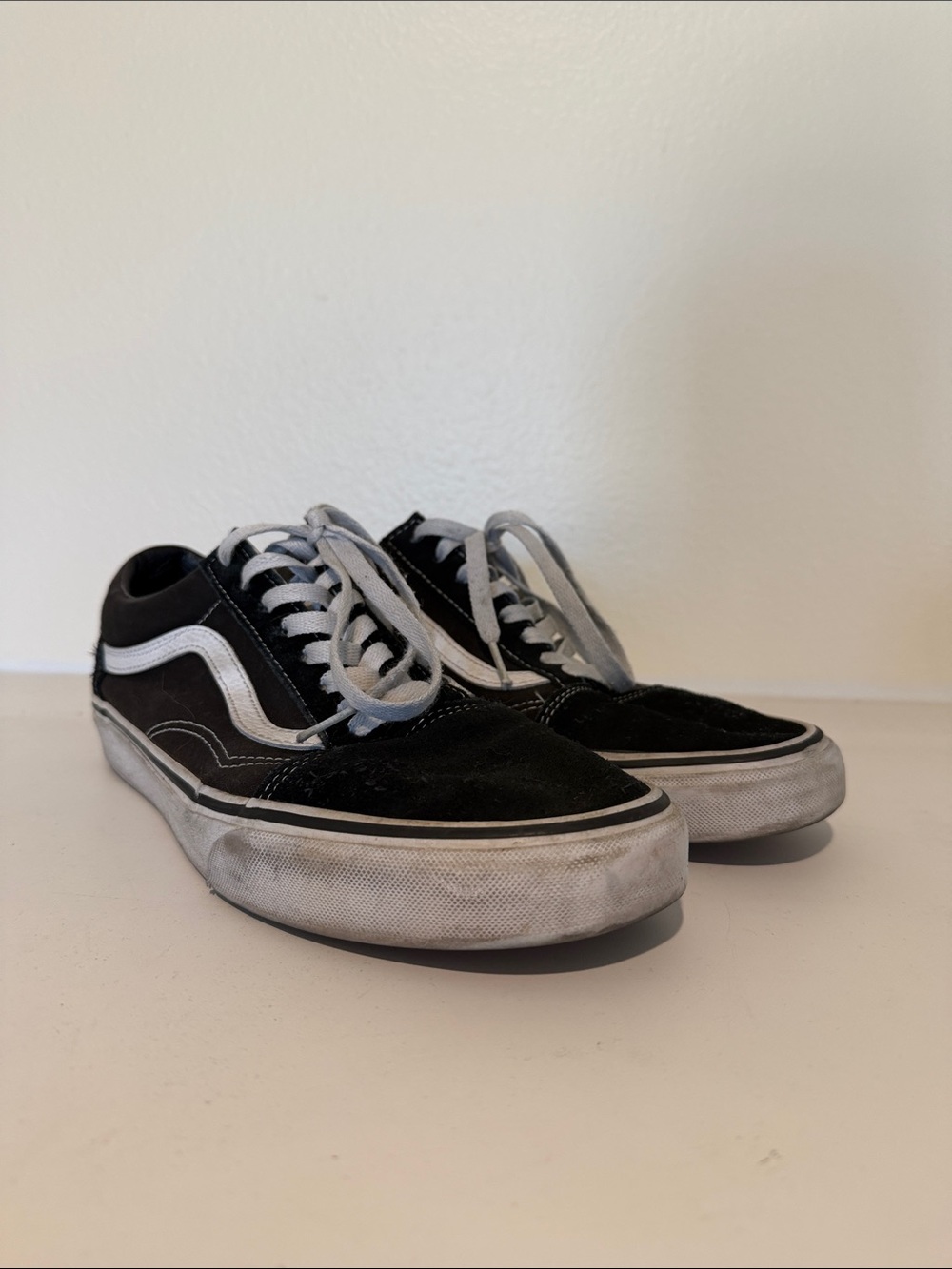 Vans Black and White Low-Top Skate Sneakers